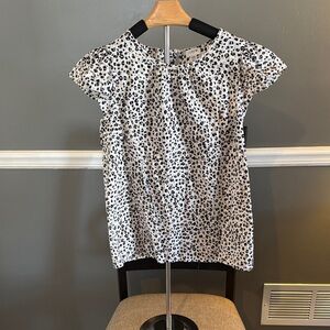 J. Crew Black and White Patterned Blouse
